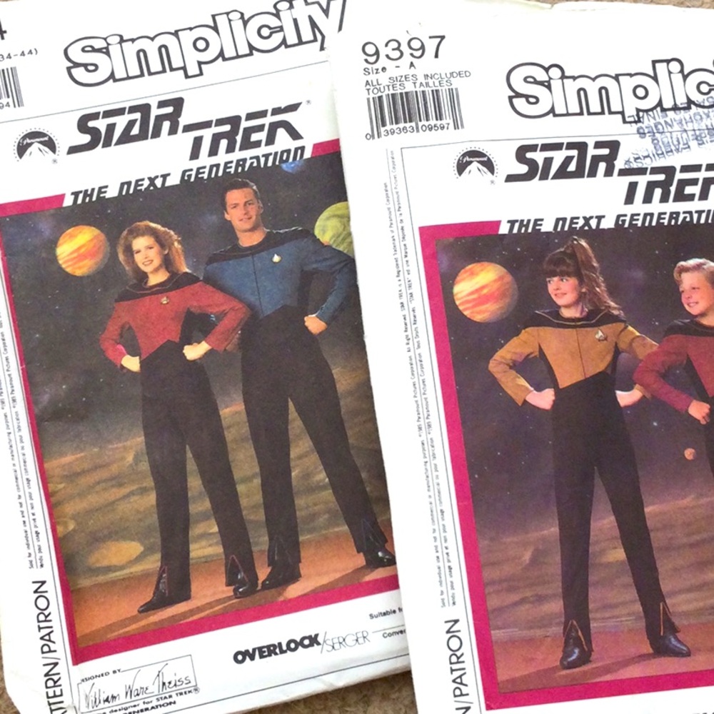 Star Trek The Next Generation Costume Patterns by William Ware Theiss 1980s